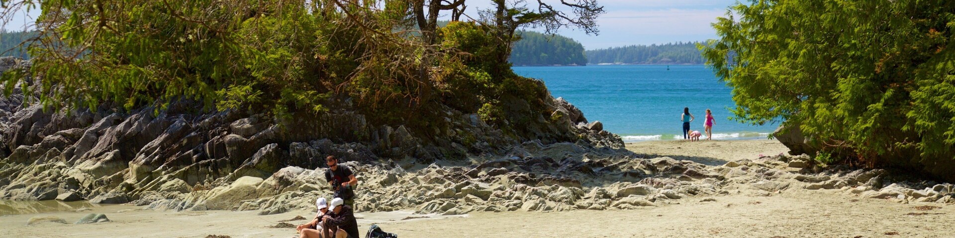 Tonquin Park which includes general coastal views and a sandy beach as well as a small group of people