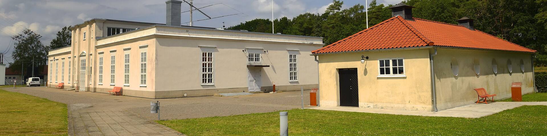 Buildings in Grimeton radio station for the longwave transatlantic wireless telegraphy, built 1925 in Sweden. Unesco world heritage. One of the worlds first trans atlantic radiostations.