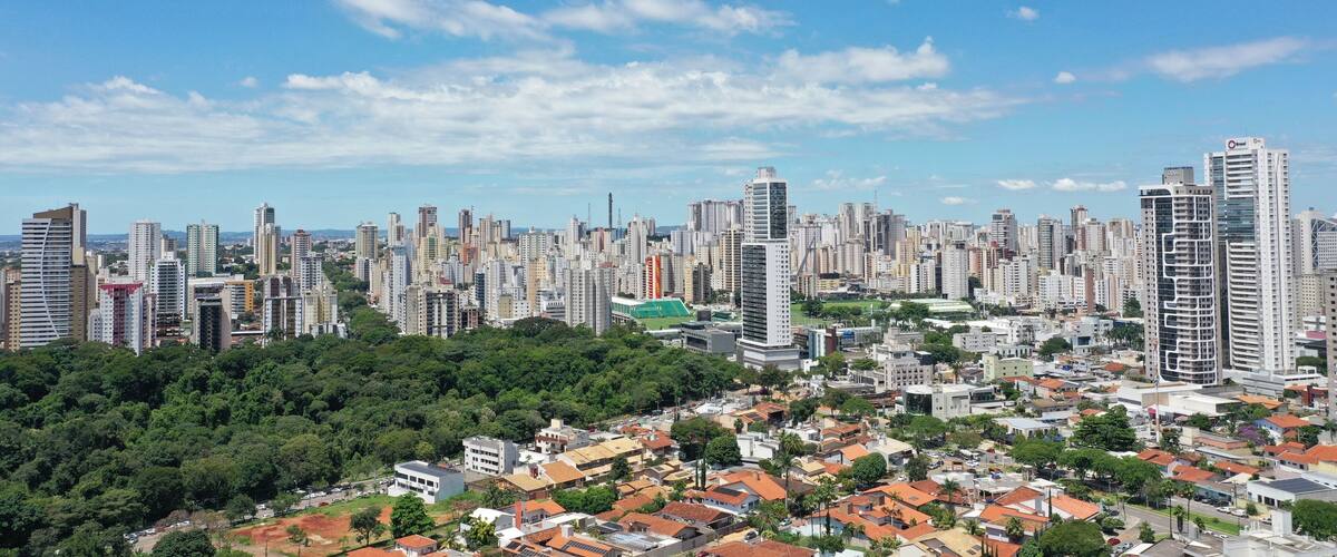 Wonderful panoramic view of Marista Neighborhood in the heart of Goiania in March, 2023. Goiania, Goias, Brazil