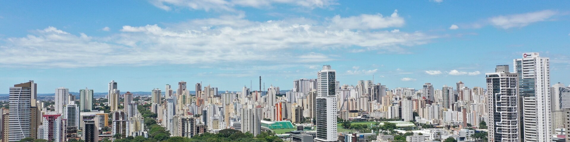Wonderful panoramic view of Marista Neighborhood in the heart of Goiania in March, 2023. Goiania, Goias, Brazil
