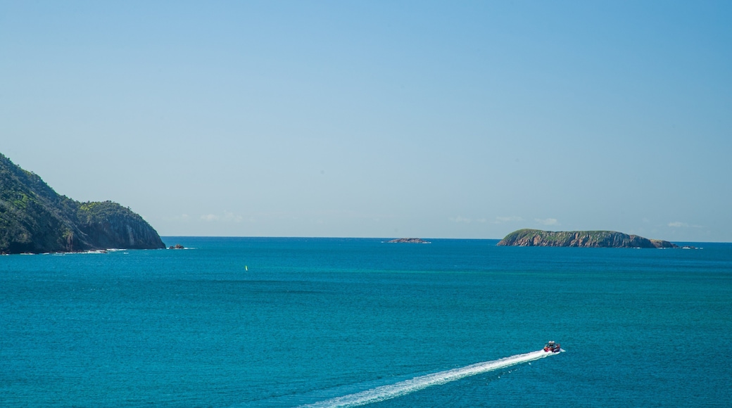 Nelson Head Lighthouse featuring general coastal views, boating and landscape views