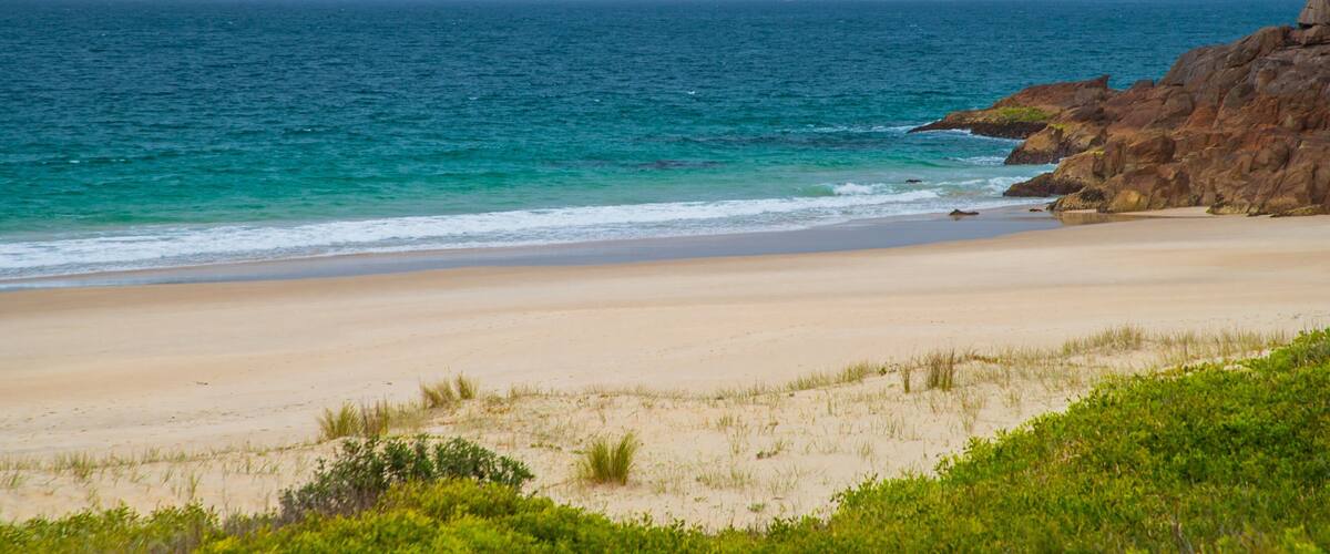 Tomaree National Park featuring general coastal views and a sandy beach