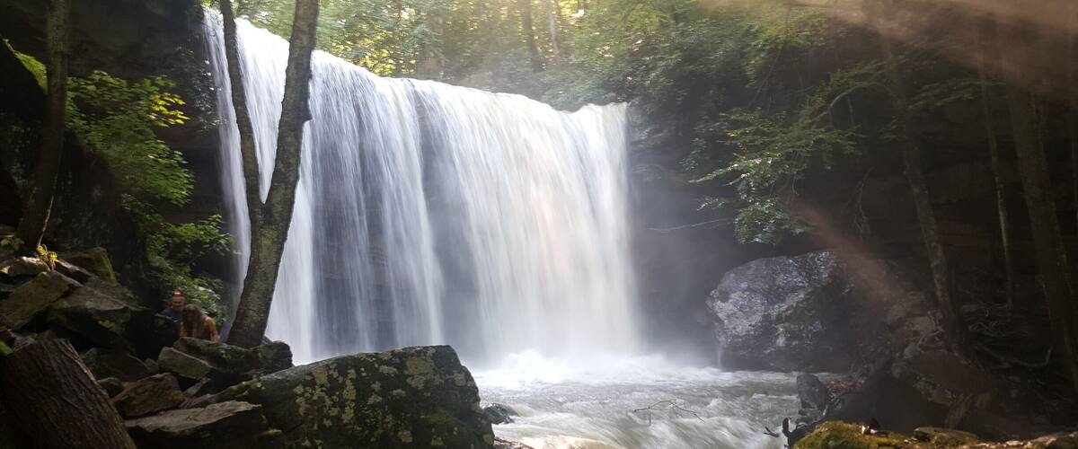 Beautiful spot in ohiopyle pa. After heavy rainfall. Don't forget to walk behind it.