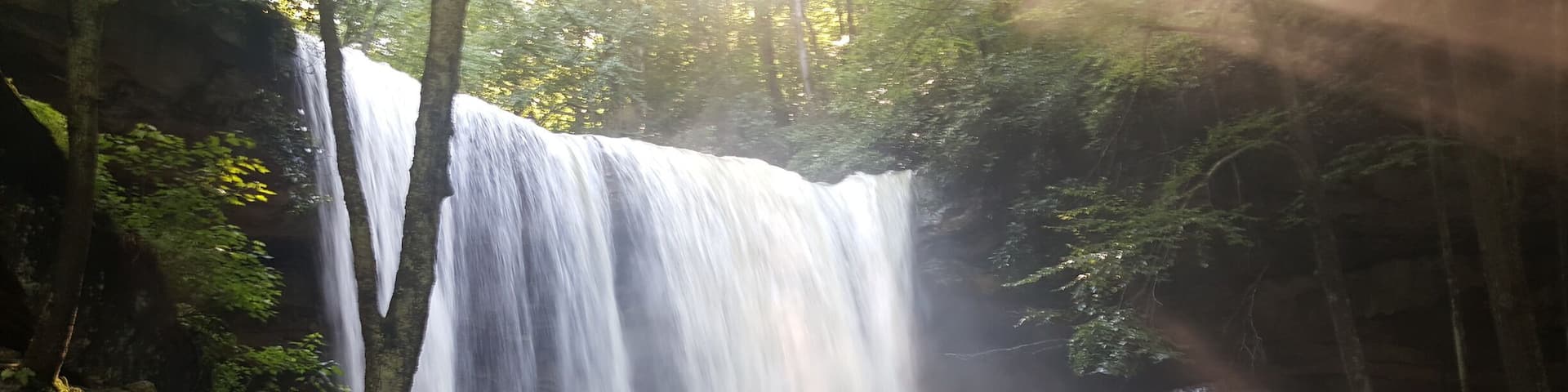 Beautiful spot in ohiopyle pa. After heavy rainfall. Don't forget to walk behind it.