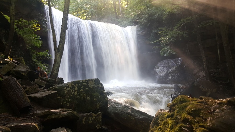 Beautiful spot in ohiopyle pa. After heavy rainfall. Don't forget to walk behind it.