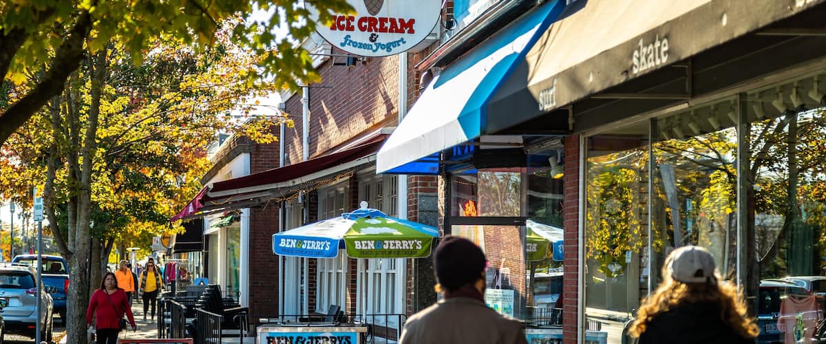 Main Street Hyannis featuring street scenes as well as a couple