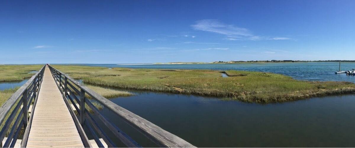 Panoramic view of the marsh at Grays Beach, Yarmouth, MA