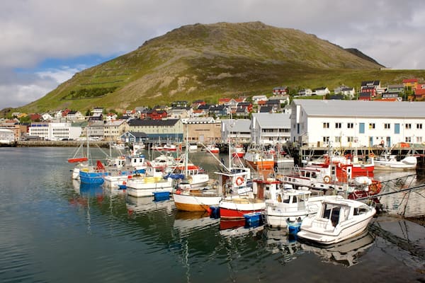 Honningsvag Port featuring a marina