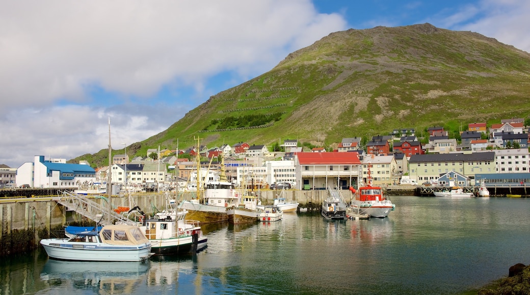 Honningsvåg Port showing a marina