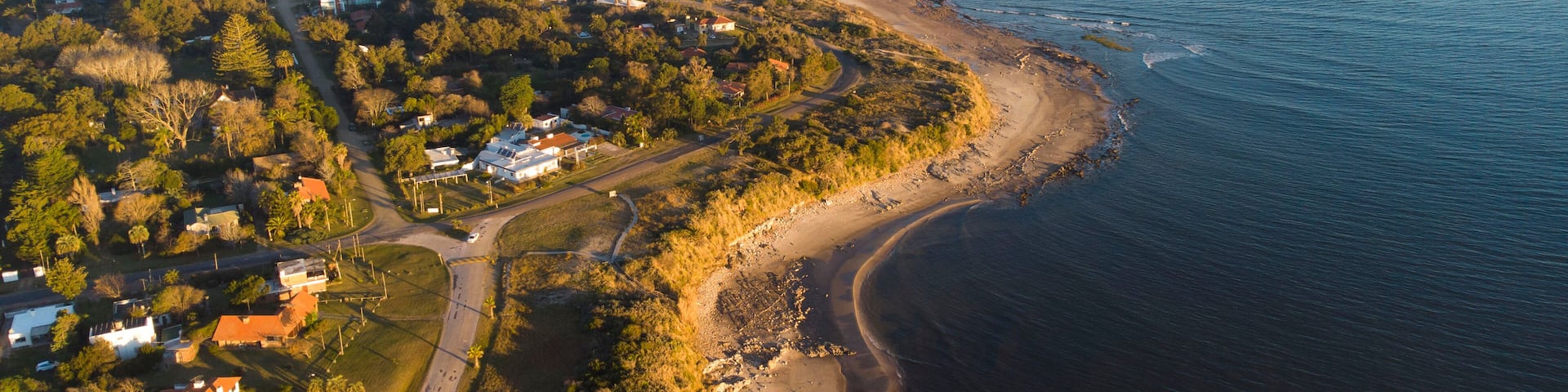 drone view of the coast of Solís, Uruguay