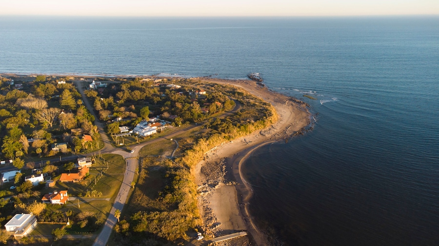 drone view of the coast of Solís, Uruguay