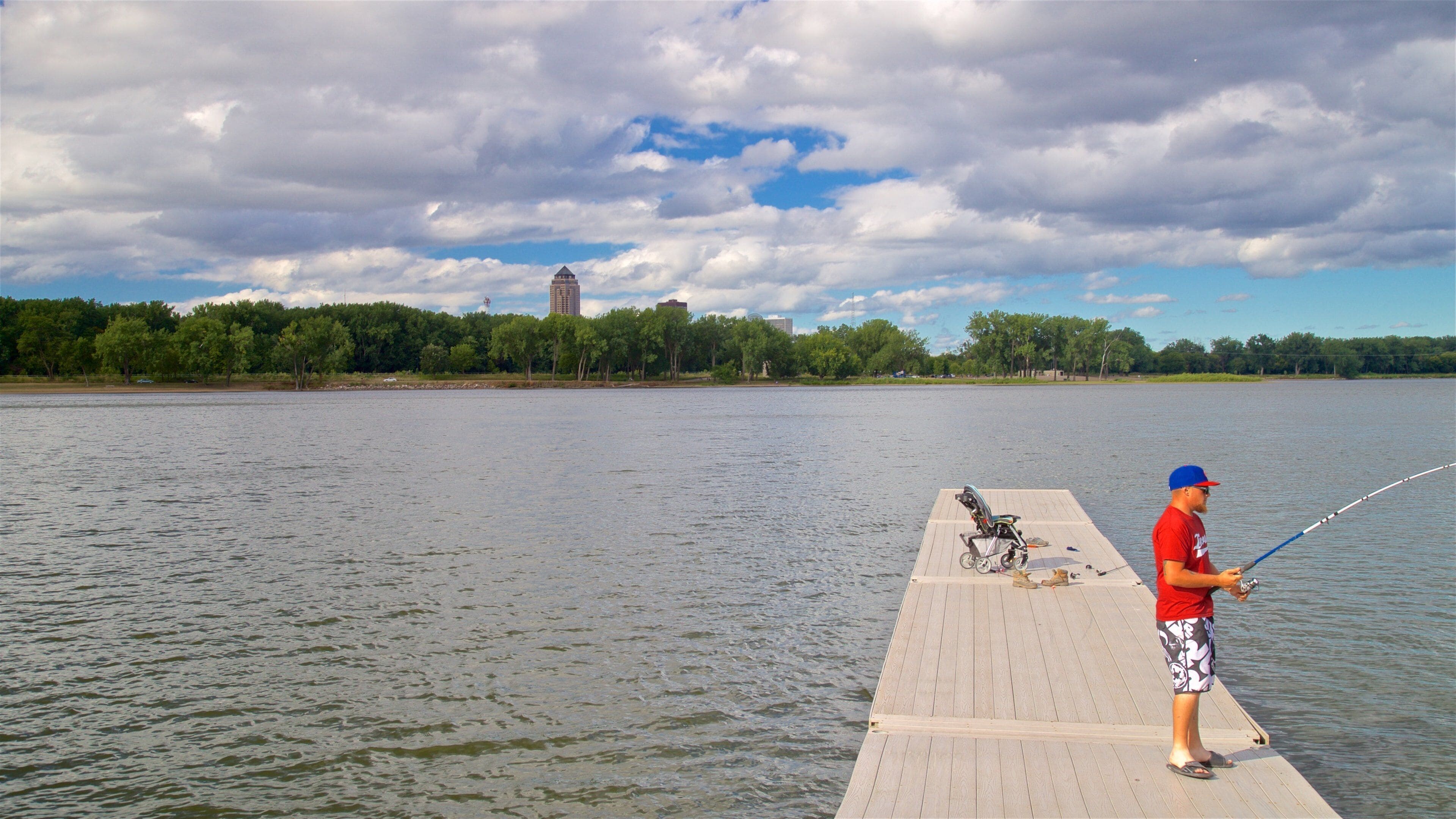 Grays Lake featuring fishing and a lake or waterhole as well as an individual male