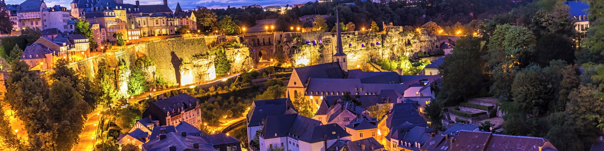 Luxembourg Kirchberg at sunset
