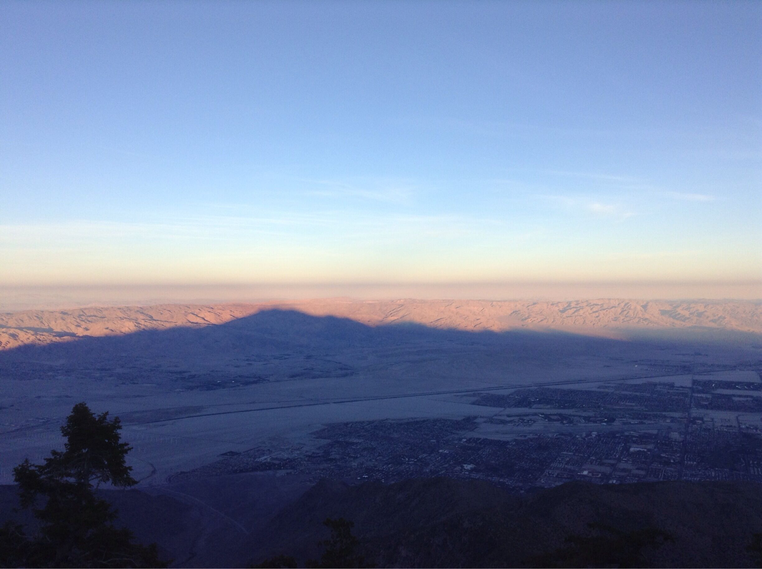 Coachella Valley in California with the San Andres fault line viewed from the top of the San Jacinto mountain.