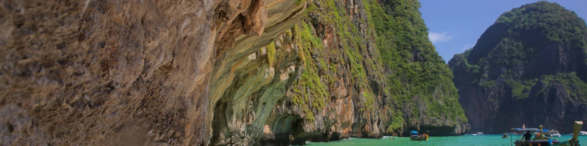 Maya Bay showing tropical scenes, general coastal views and rugged coastline