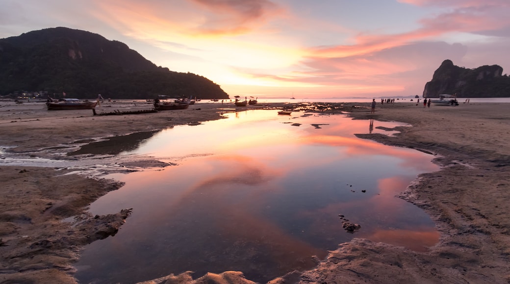 Krabi, Thailand-May 4, 2018, Sunset at Loh Dalum Bay, Phi Phi Island, Krabi, Thailand.