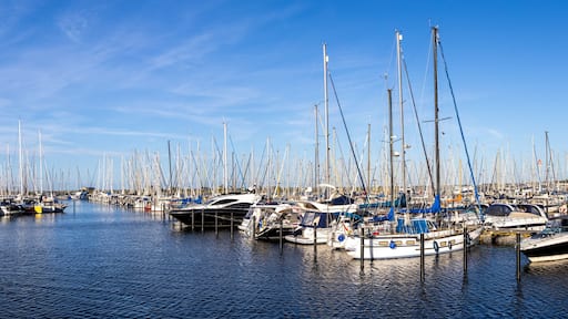Marina with sailing boats yachts panorama at the Baltic Sea in Heiligenhafen, Germany
