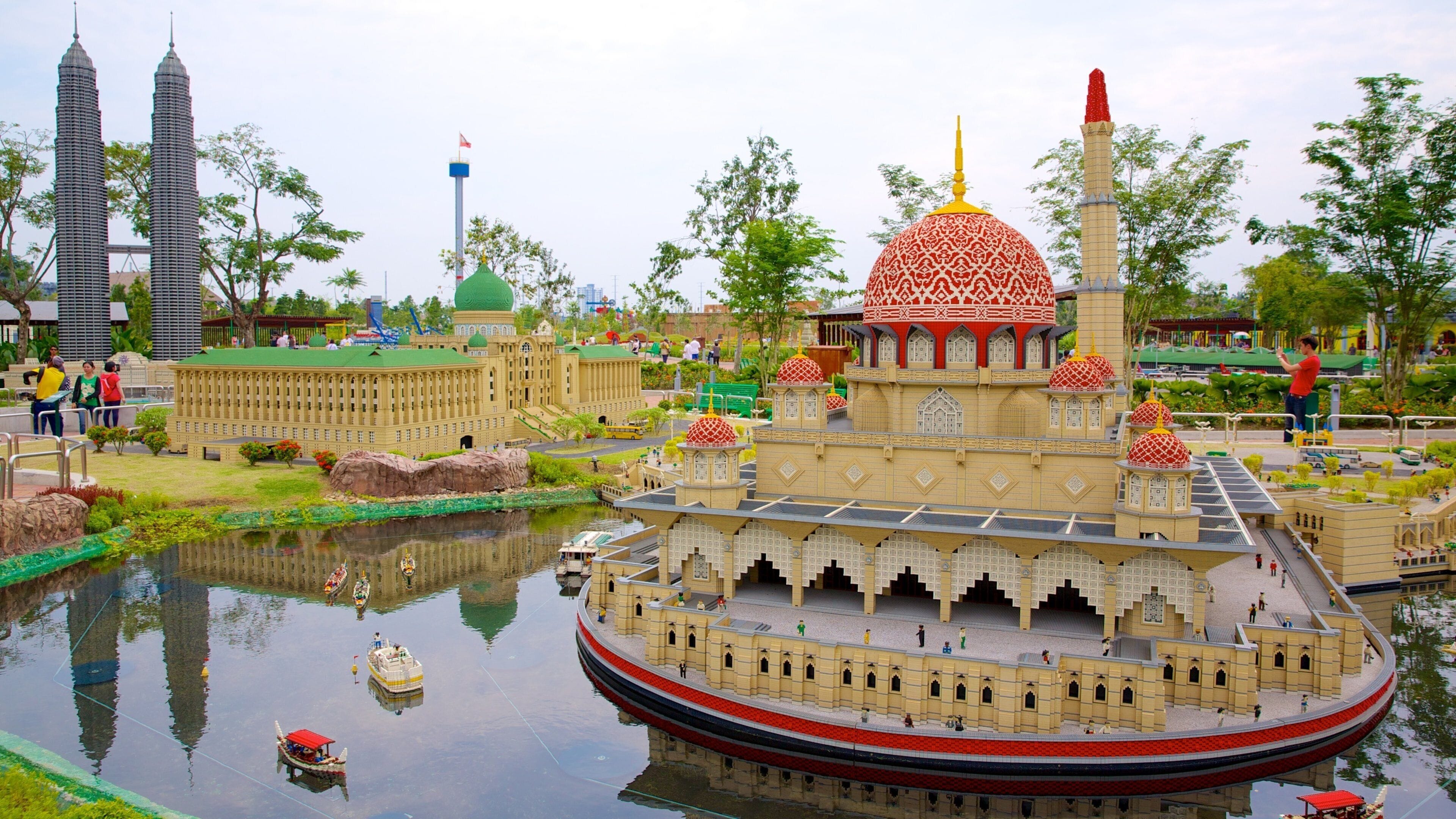 LEGOLAND® Malaysia featuring rides and a pond