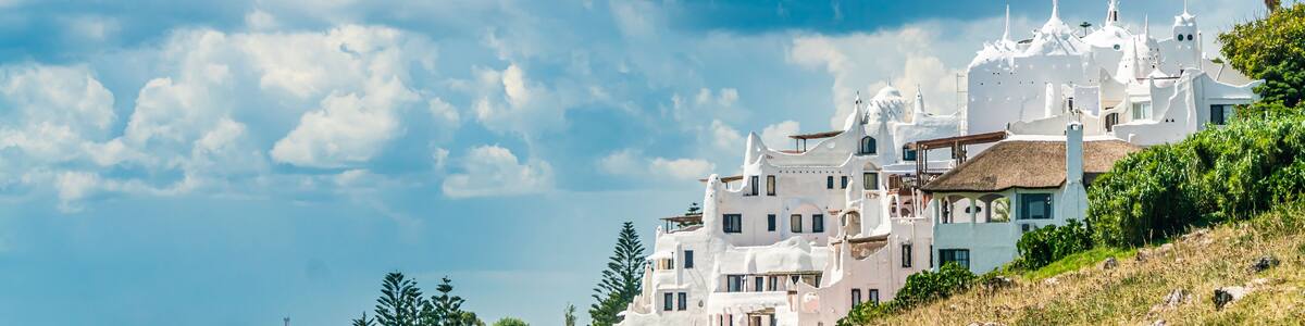 The famous Casapueblo, the Whitewashed cement and stucco buildings near the town of Punta Del Este, Uruguay, January 28th 2019