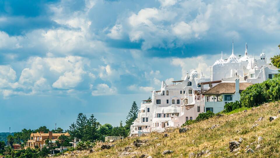 The famous Casapueblo, the Whitewashed cement and stucco buildings near the town of Punta Del Este, Uruguay, January 28th 2019