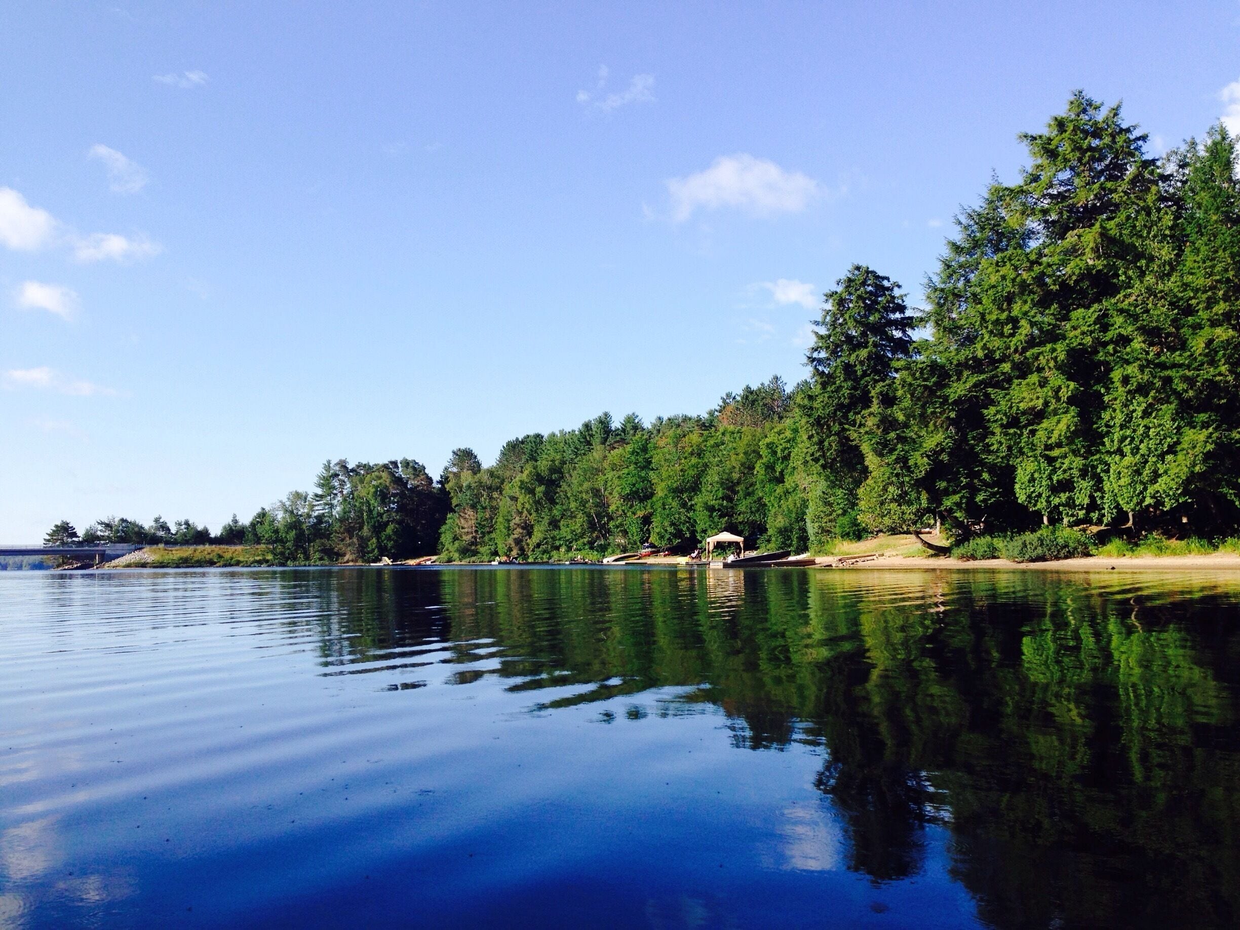 Early morning Kayaking on Oxtongue Lake in the Algonquin Highlands. 