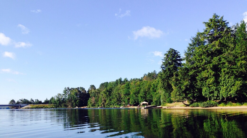 Early morning Kayaking on Oxtongue Lake in the Algonquin Highlands.