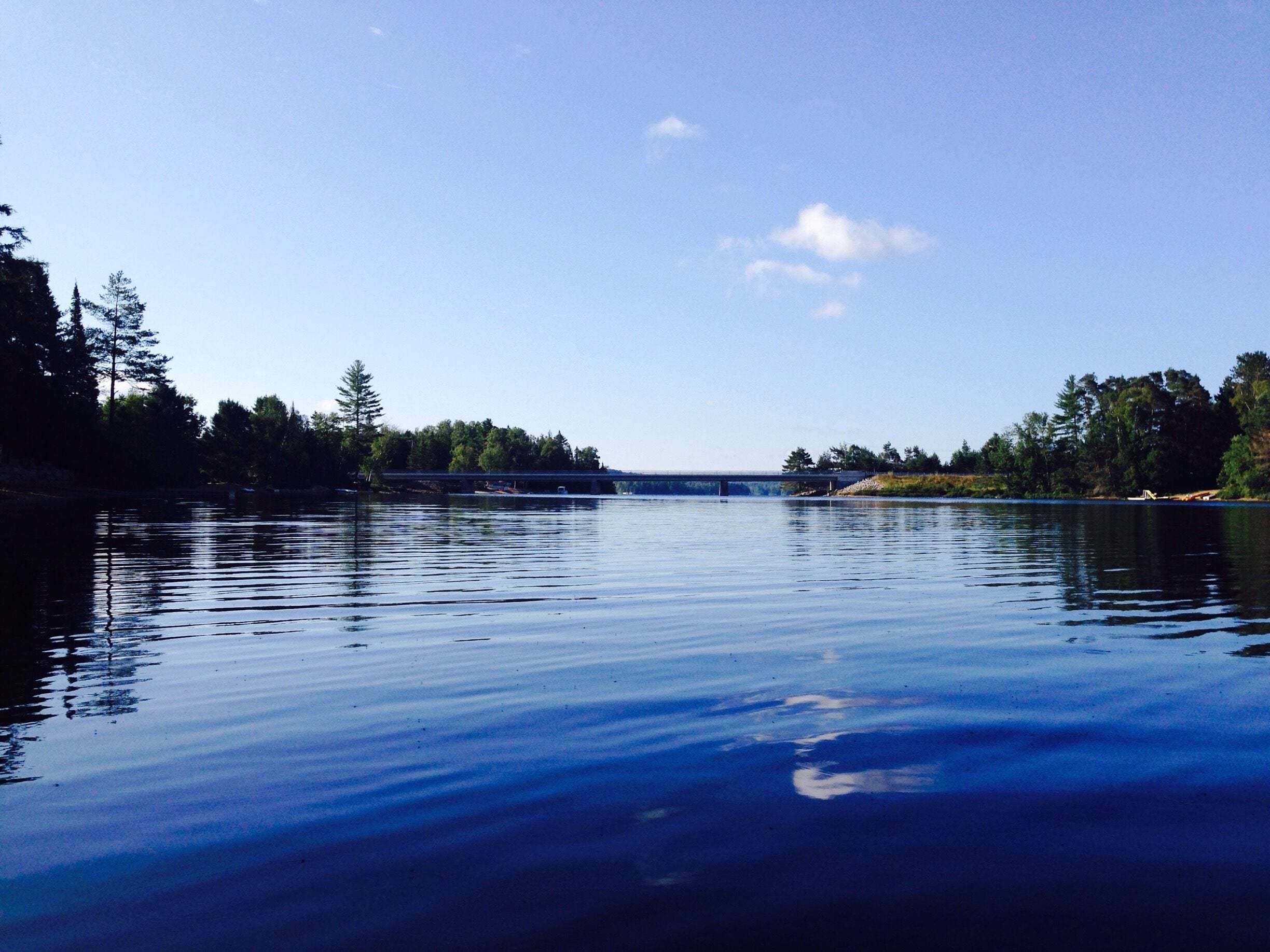 Early morning Kayaking on Oxtongue Lake in the Algonquin Highlands. 