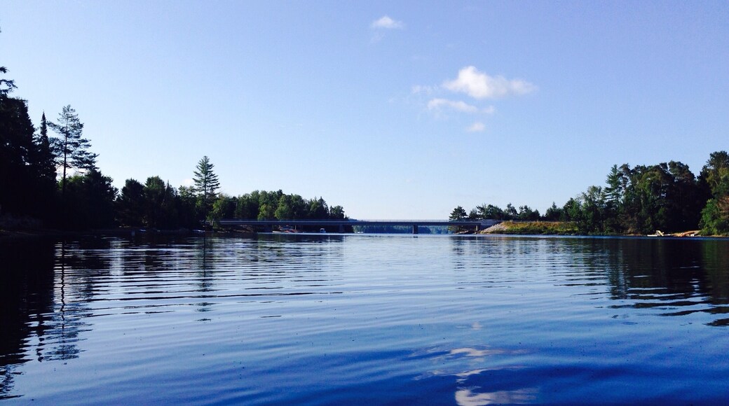 Early morning Kayaking on Oxtongue Lake in the Algonquin Highlands.
