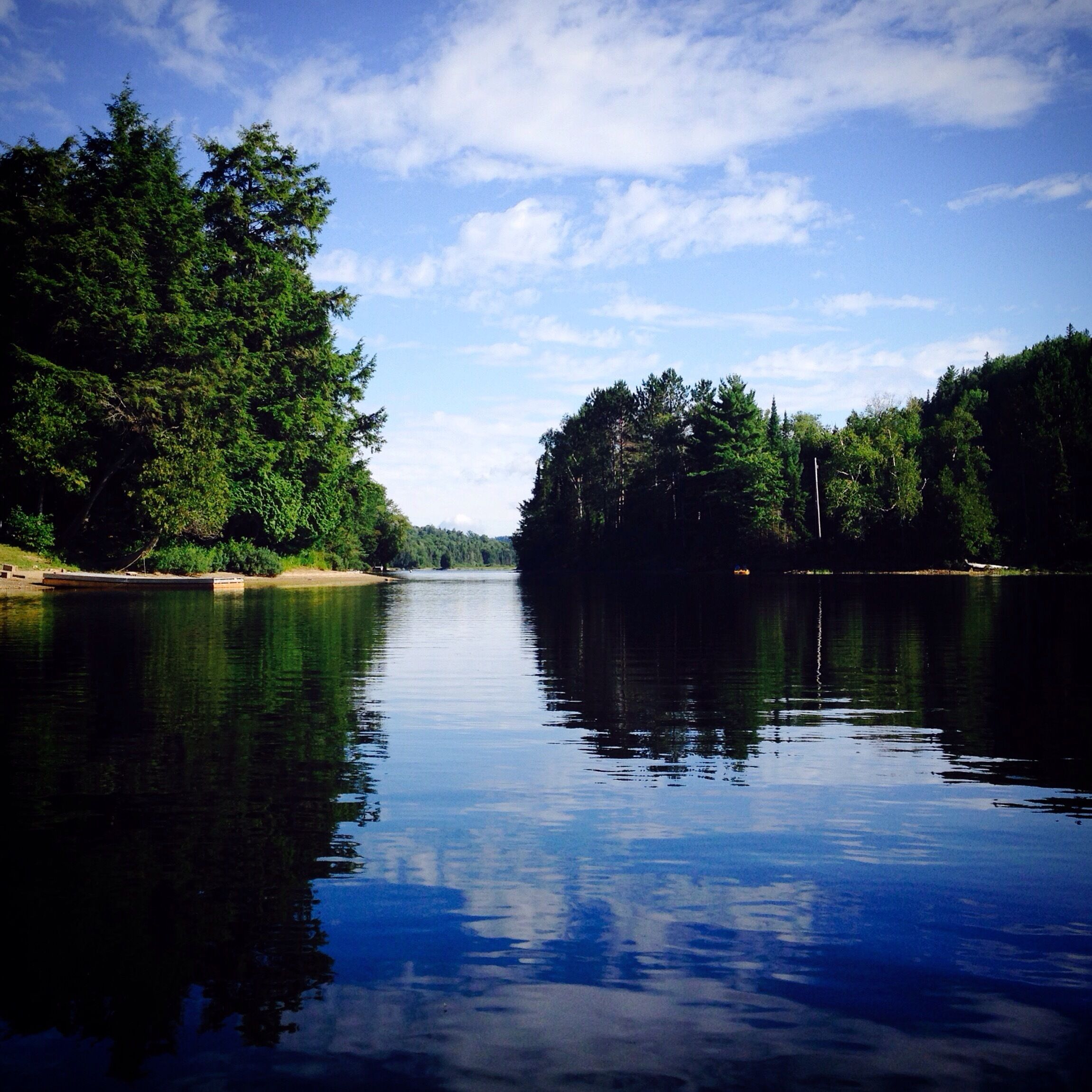 Early morning Kayaking on Oxtongue Lake in the Algonquin Highlands. 