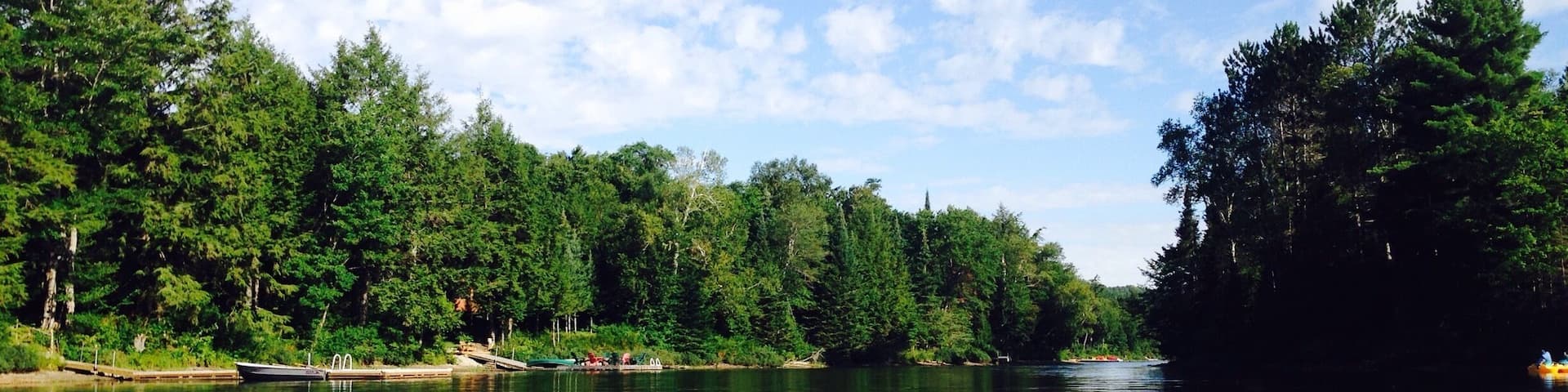 Early morning Kayaking on Oxtongue Lake in the Algonquin Highlands.