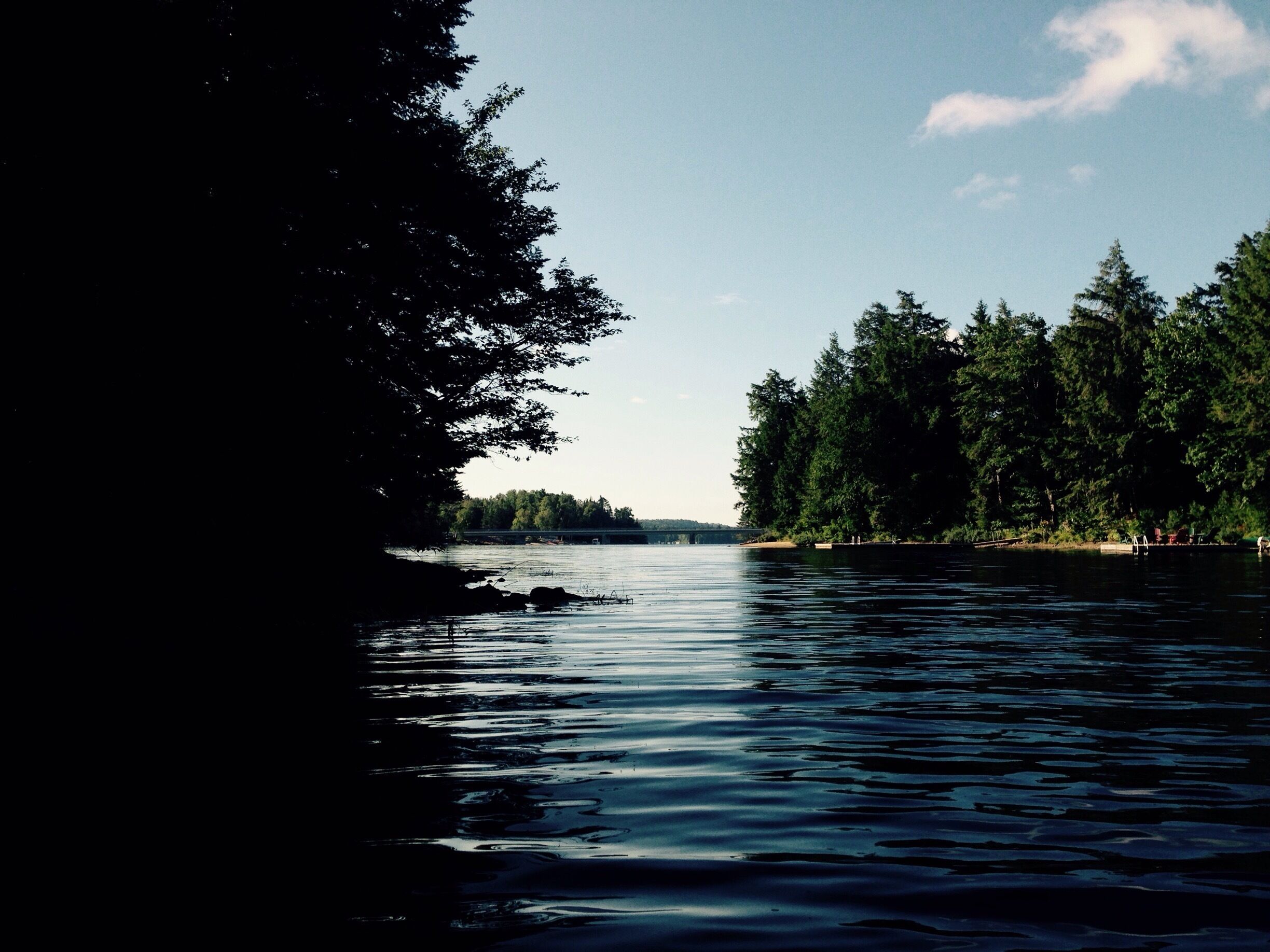 Early morning Kayaking on Oxtongue Lake in the Algonquin Highlands. 
