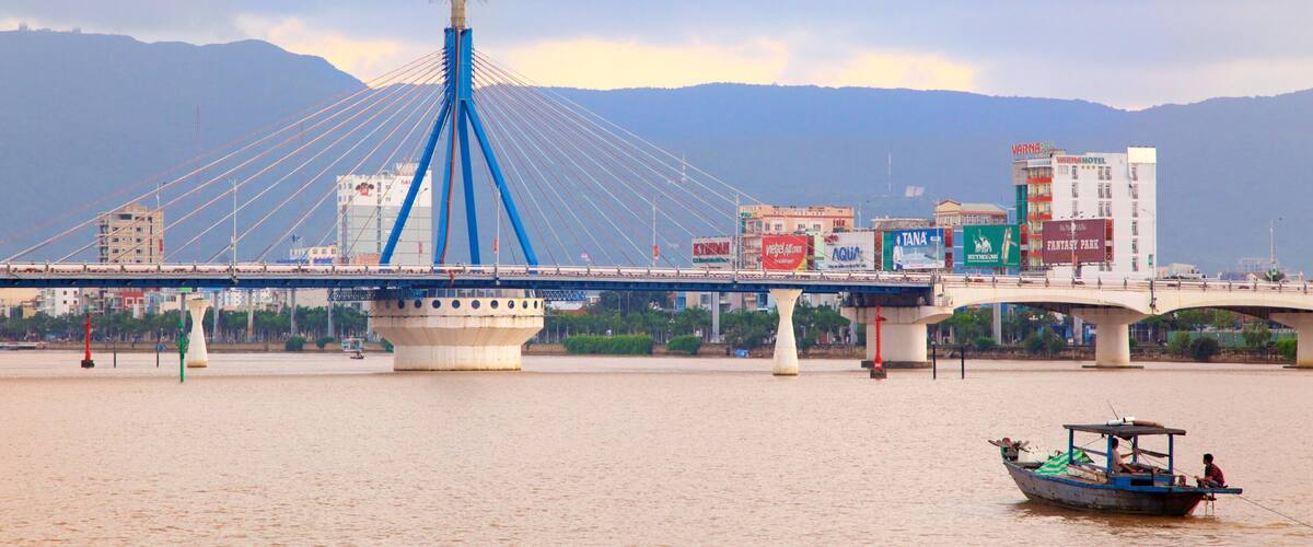 Han River Bridge which includes boating, a bridge and a bay or harbour