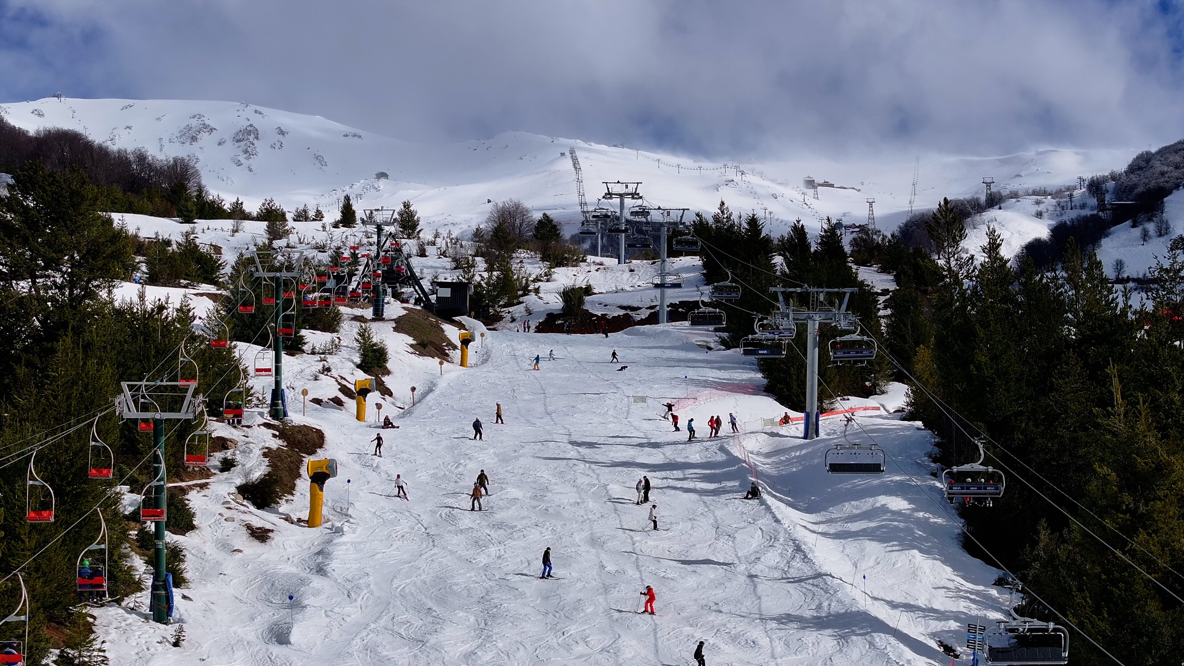 Cerro Catedral At Bariloche In Rio Negro Argentina. Snowy Mountain. Ski Station Landscape. Rio Negro Argentina. Winter Sports. Cerro Catedral At Bariloche In Rio Negro Argentina.