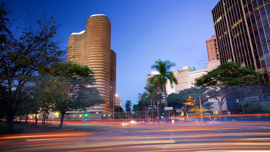 Niemeyer Building featuring night scenes, a high-rise building and a city