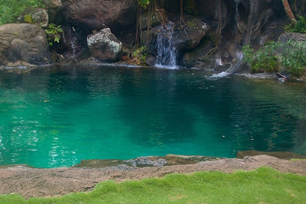 Na Aina Kai Botanical Gardens joka esittää järvi tai vesikuoppa