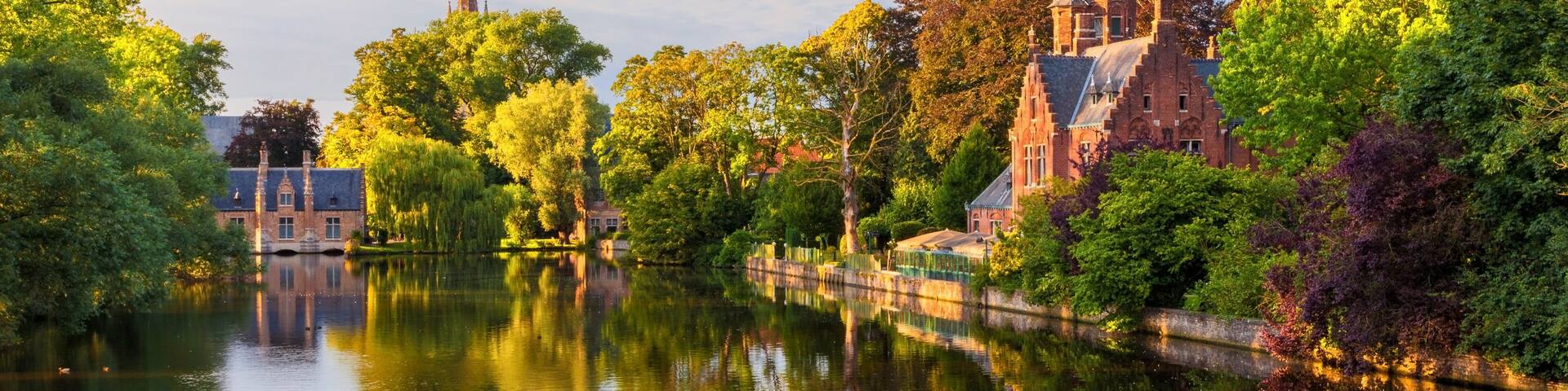 Bruges, Belgium: The Minnewater (or Lake of Love), a fairytale scene