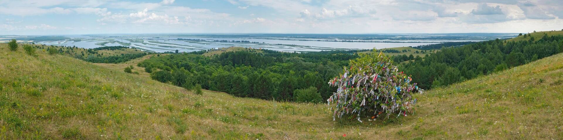 beautiful view of the great russion river Kama