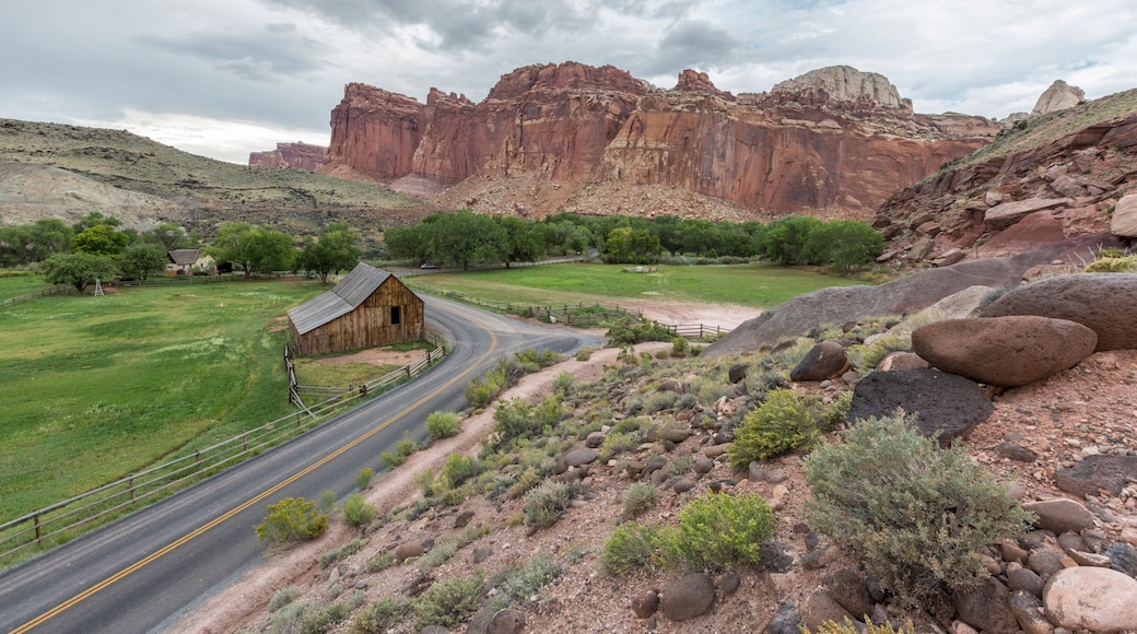 The old barn at Fruita ghost town. Teasdale, Capitol Reef National Park, Wayne County, Utah, USA.