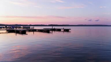 On the little dock behind the LCBO, right beside the park.