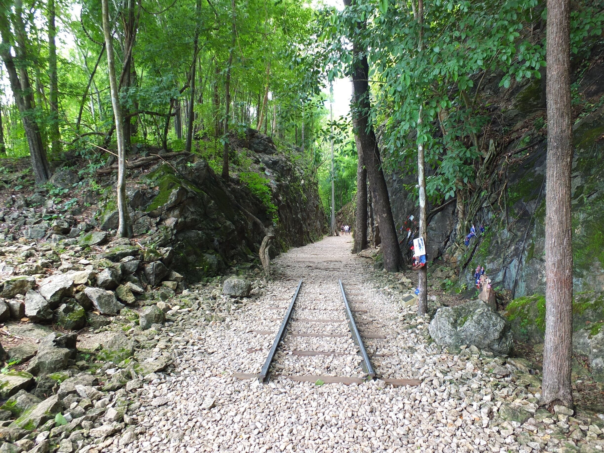 A strip of rail line remains...