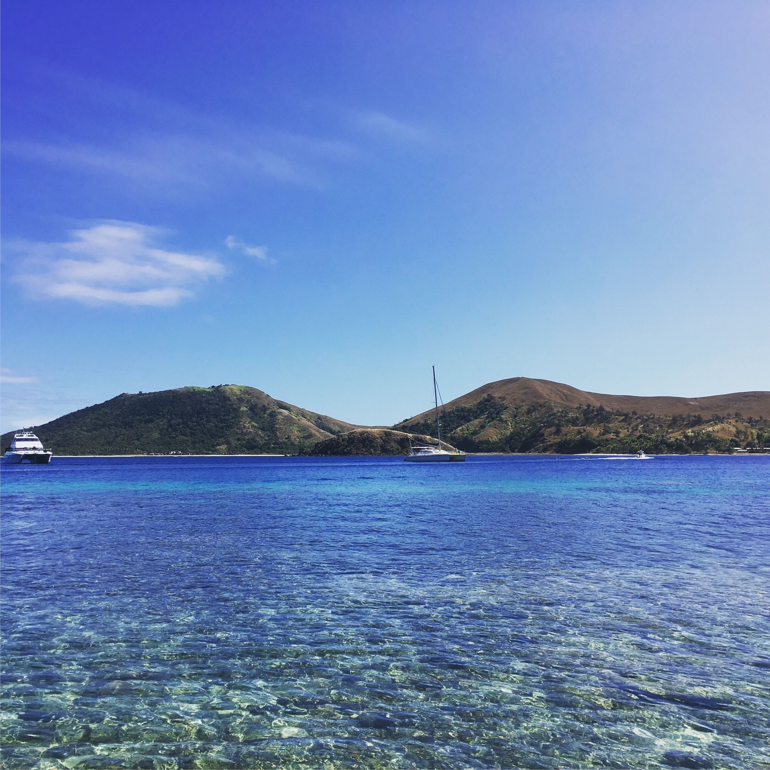 Beautiful Island in fiji, you can go swimming in caves.