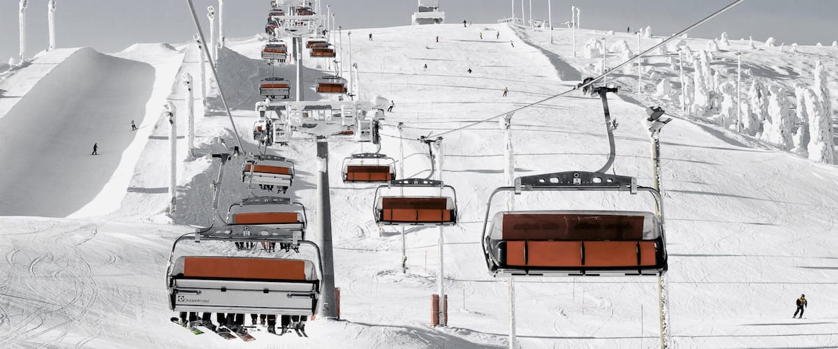 Ruka Ski Area which includes snow and a gondola