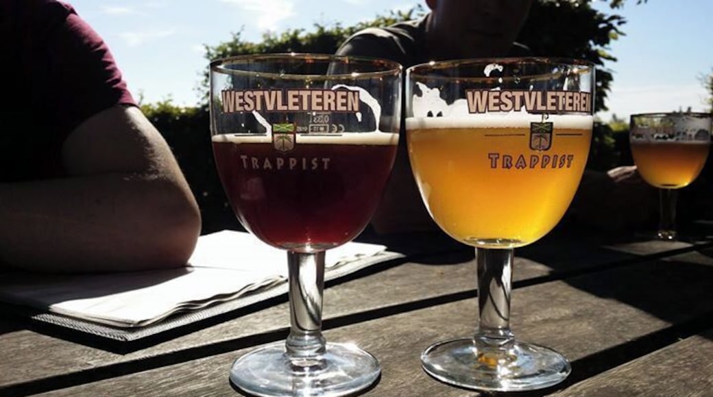 Sunny evening at In de Vrede to try Westvleteren 12...claimed to be one of the best beers in the world! Made by Trappist monks, they only make enough to ensure their way of life so you can't buy it to take away, you can only drink it on site. They also produce a medium and a blonde beer. The beers are vegan-friendly :)