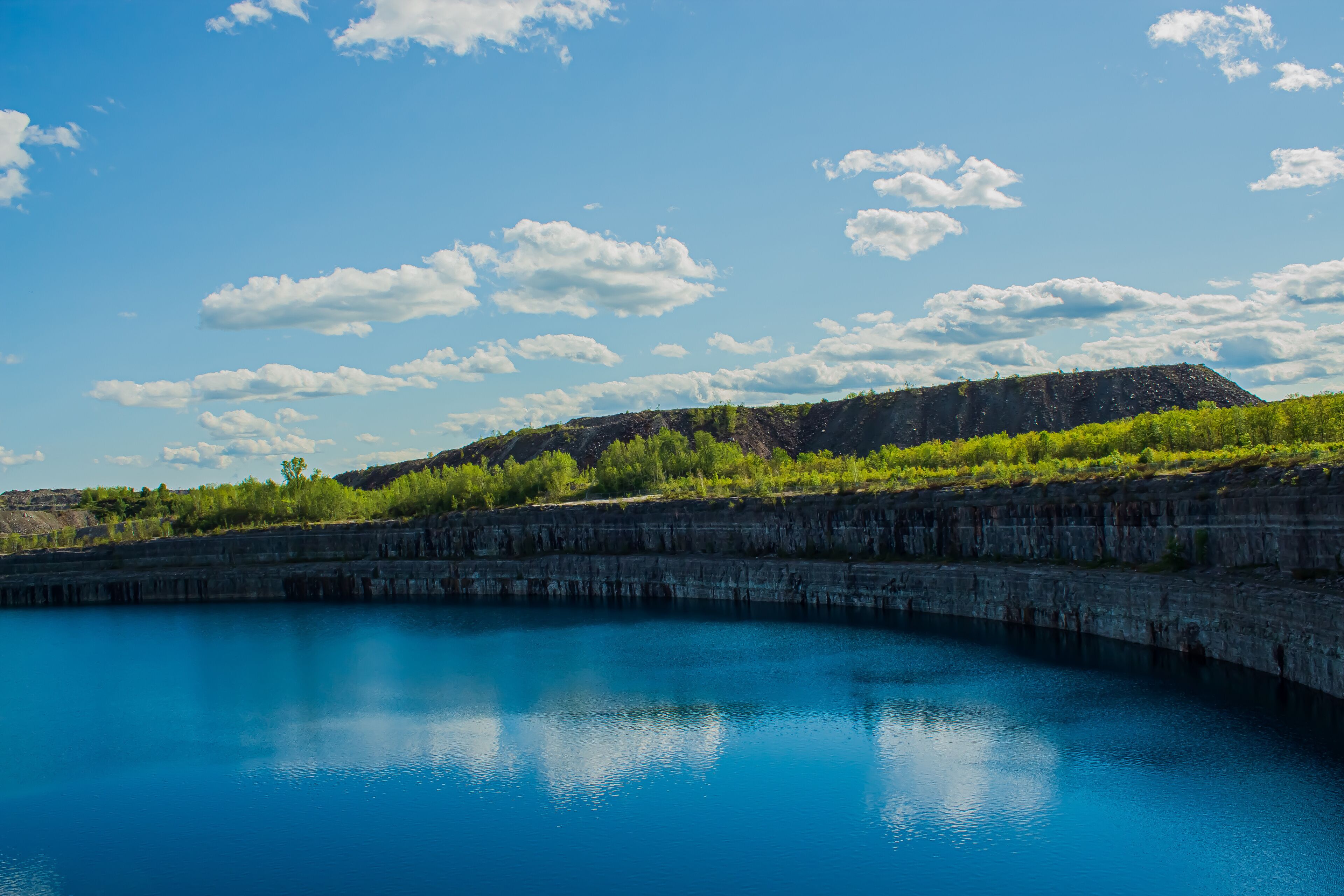 Beautiful scenery of Marmora Mine in Ontario, Canada under a cloudy sky