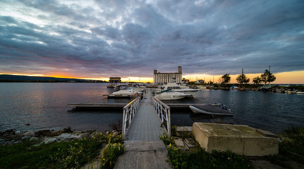 Collingwood park boat docks during sunset Beginning of fall season