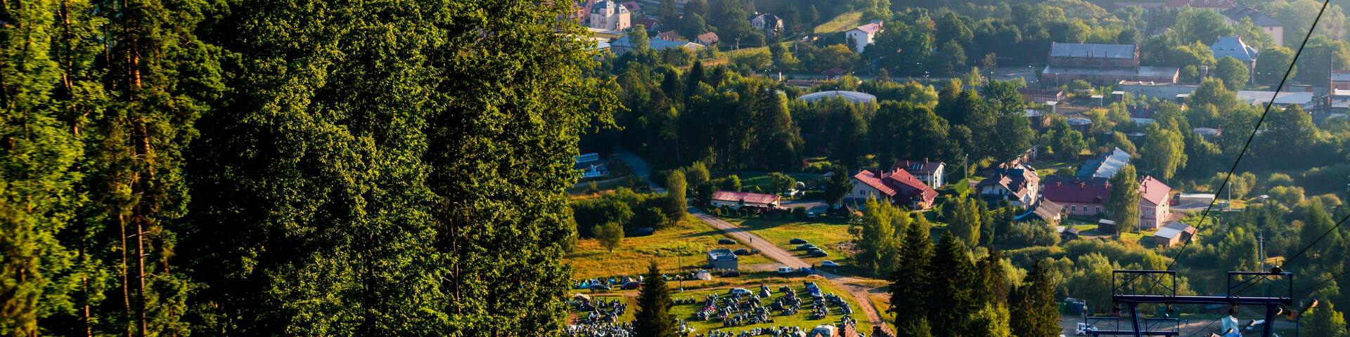 Sunrise in Ustrzyki Dolne. Mieszczady mountains.