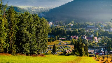 Sunrise in Ustrzyki Dolne. Mieszczady mountains.