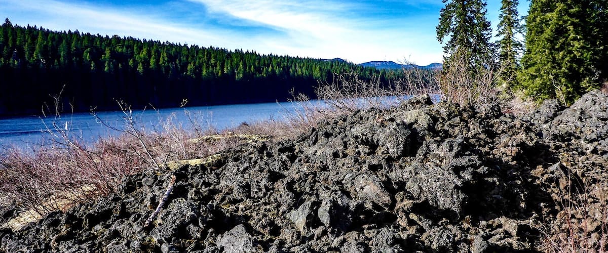 Certain portions of the path leave little doubt about the lake's origin.