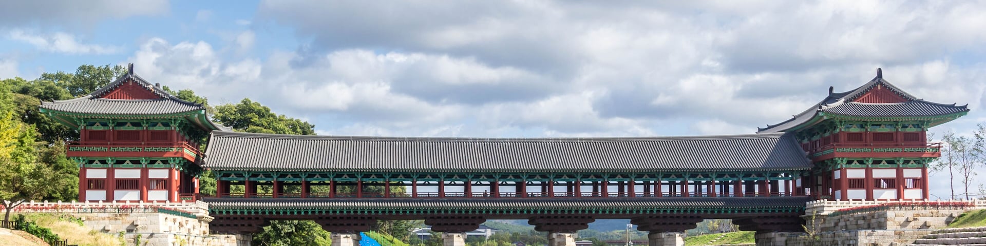 Woljeong bridge crossing the river in Gyeongju