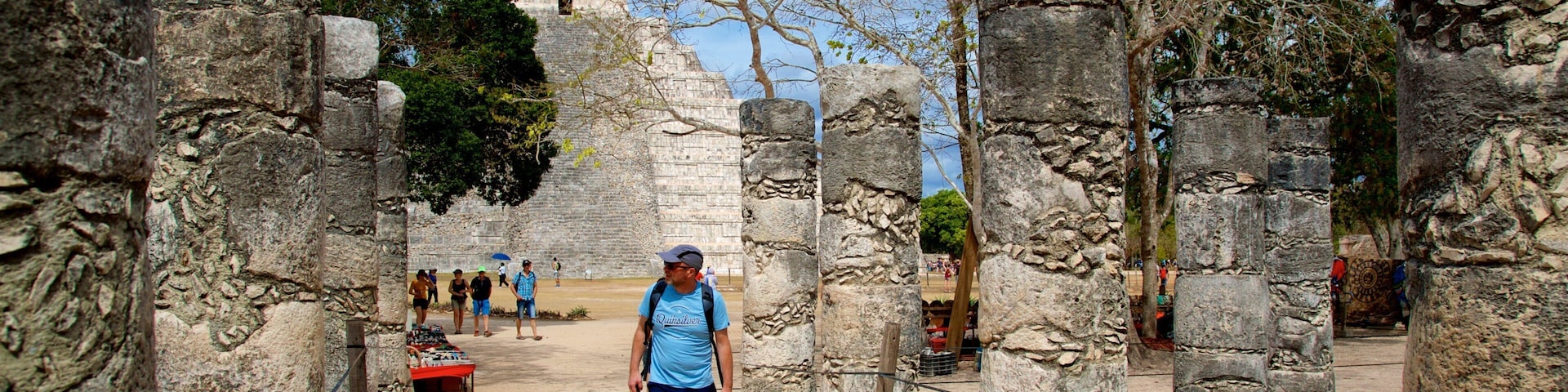 Court of the Thousand Columns which includes heritage elements and heritage architecture as well as an individual male
